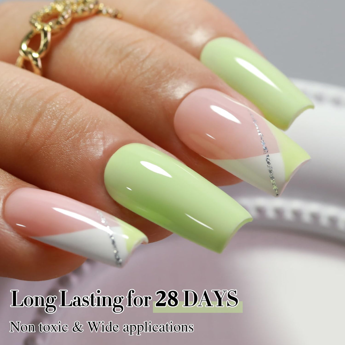 Double Rhythm Gel Nail Polish 15ML Green-A1391 with UV lamp