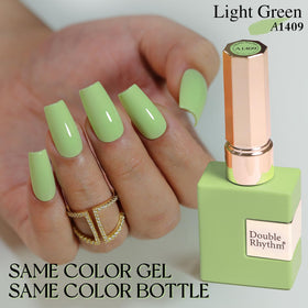 Double Rhythm Gel Nail Polish 15ML Green-A1409 application on nails