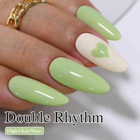 Double Rhythm Gel Nail Polish 15ML Green-A1409 bottle side view
