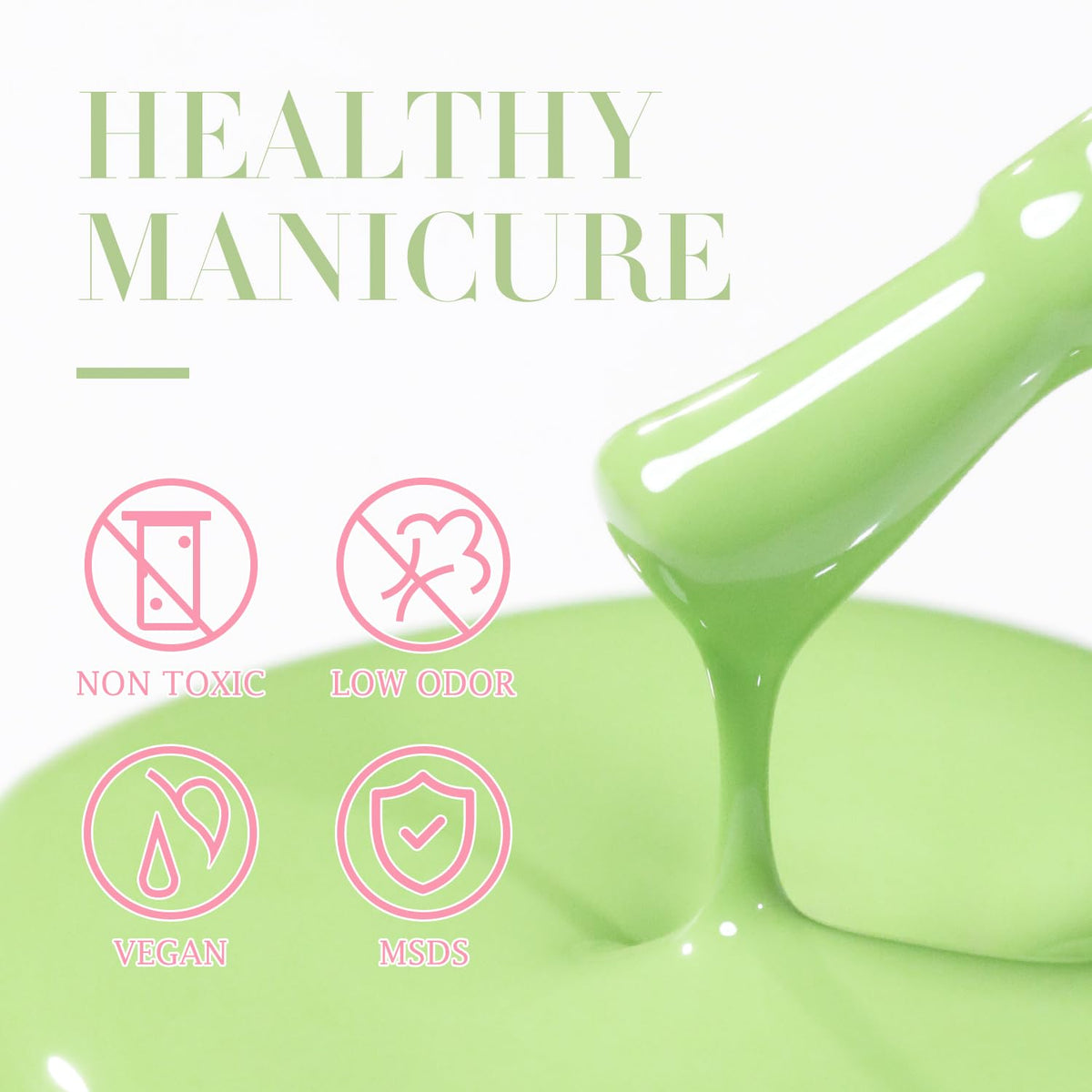 Double Rhythm Gel Nail Polish 15ML Green-A1409 in a nail art setup