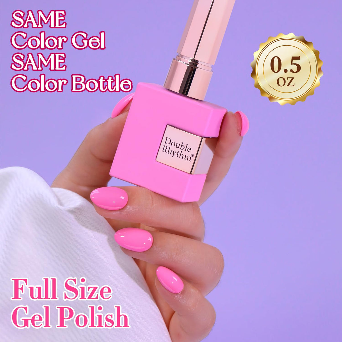 Double Rhythm Gel Nail Polish 15ml Light Milky Pastel Pink with UV lamp