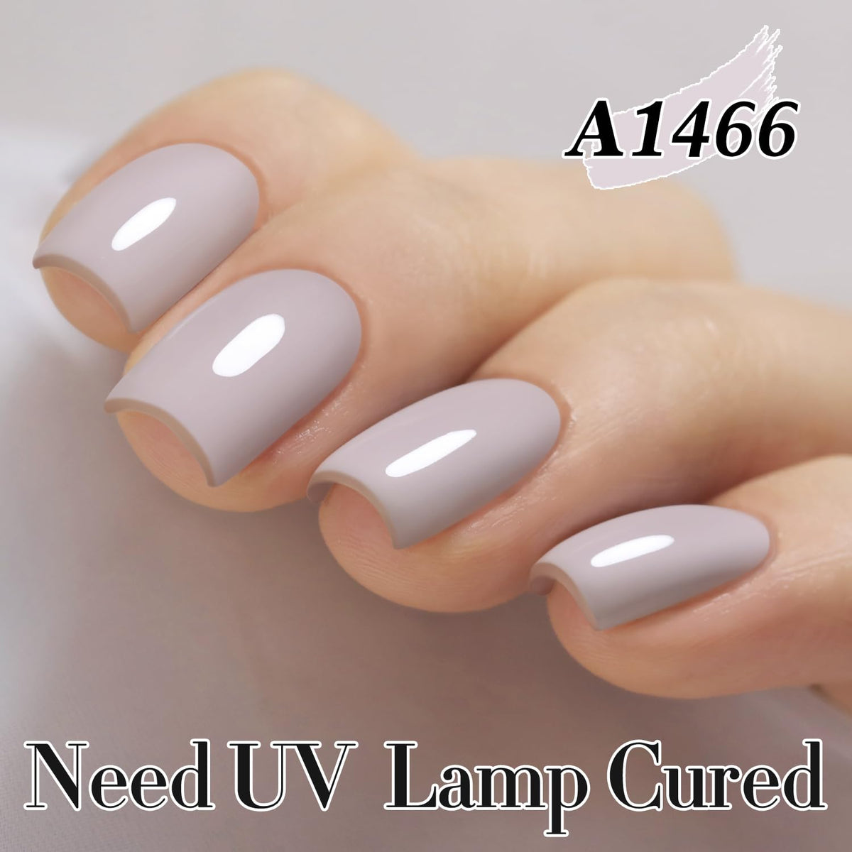 Double Rhythm Gel Nail Polish 15ML Milky Gray A1466 application on nails
