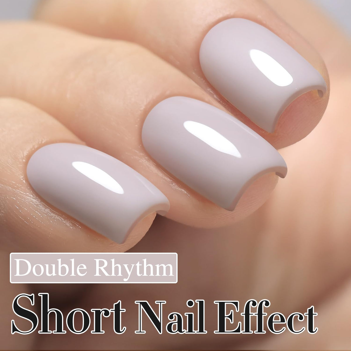 Double Rhythm Gel Nail Polish 15ML Milky Gray A1466 bottle close-up