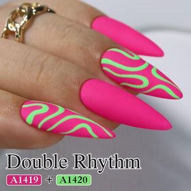Double Rhythm Gel Nail Polish 15ML Neon Hot Pink bottle with cap