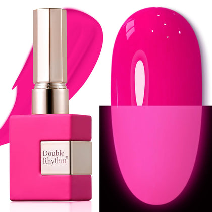 Double Rhythm Gel Nail Polish 15ML Neon Hot Pink front view