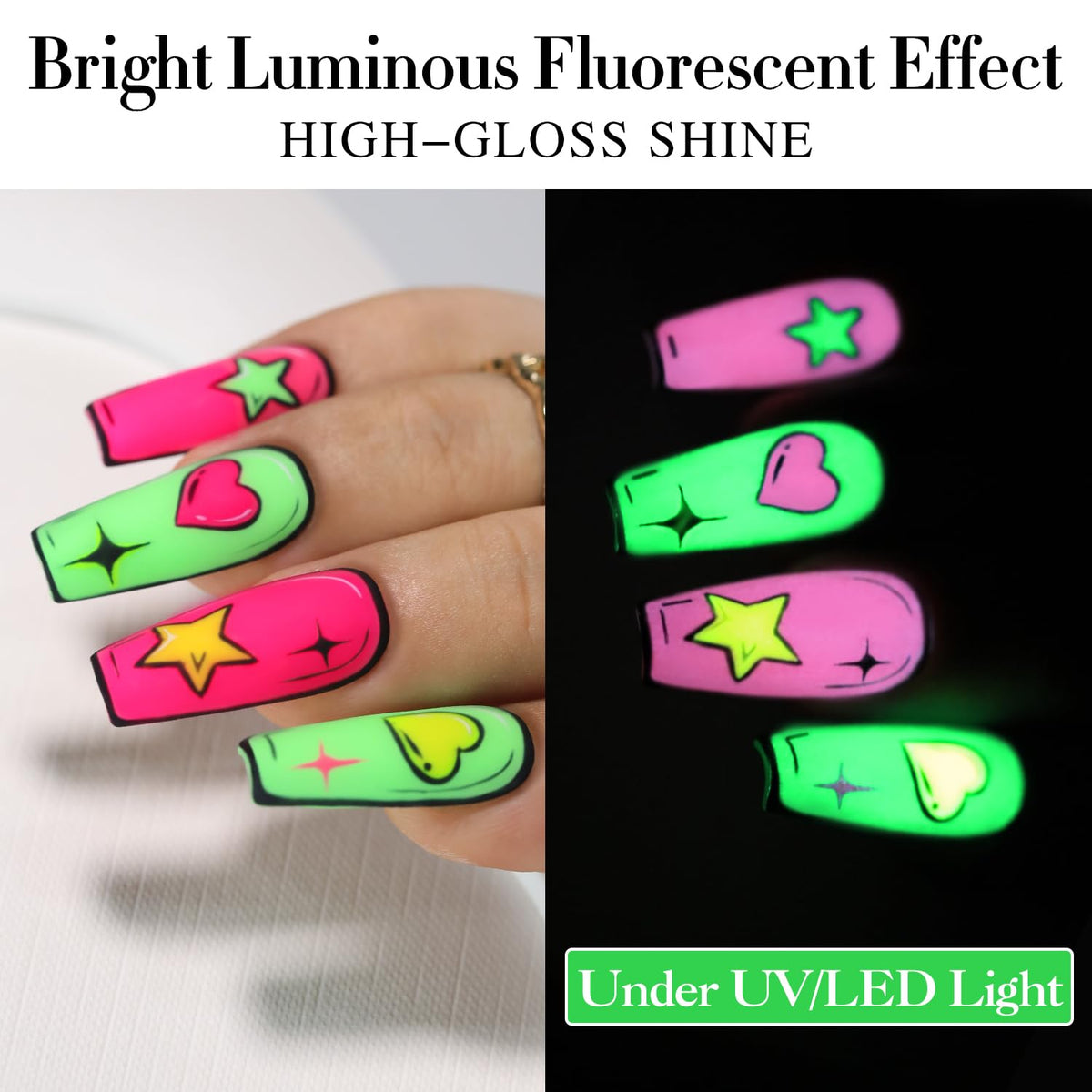Double Rhythm Gel Nail Polish 15ML Neon Light Green packaging details