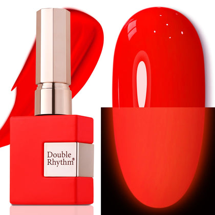 Double Rhythm Gel Nail Polish 15ML Neon Red front view