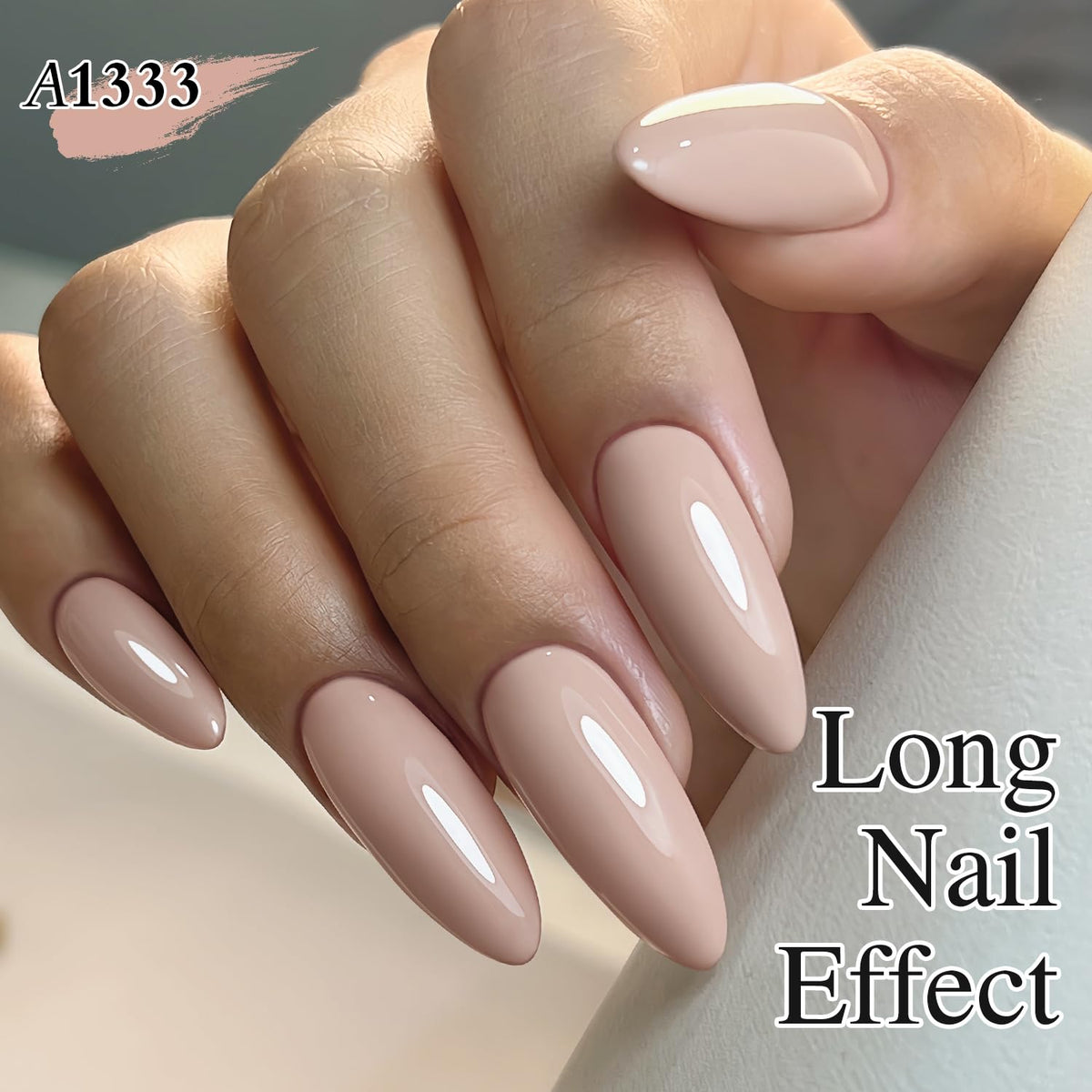 Double Rhythm Gel Nail Polish 15ML Nude-A1333 applied on nails