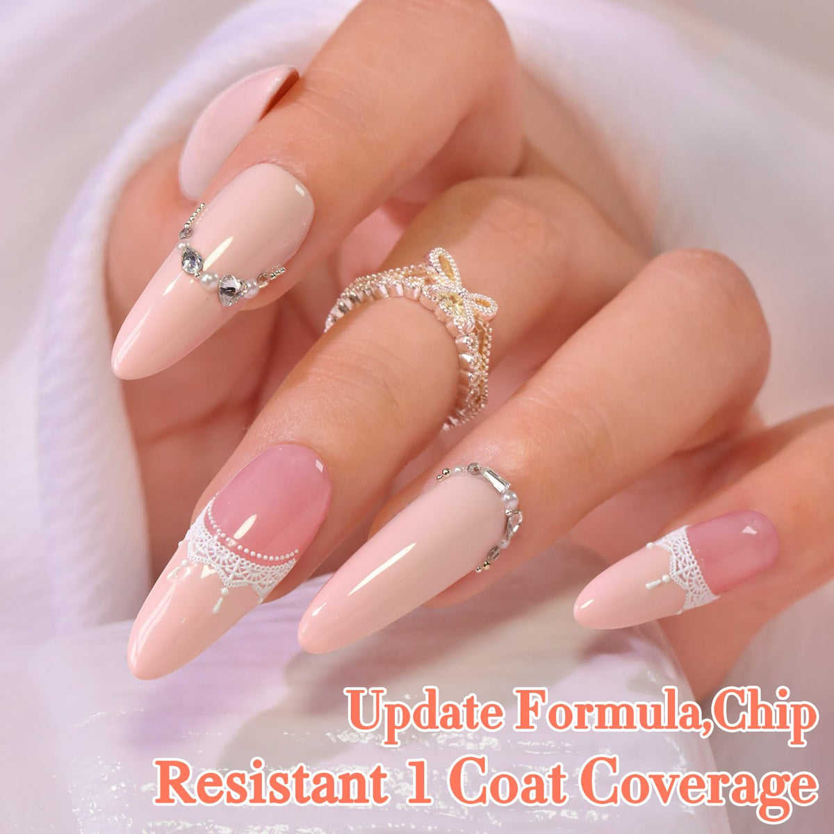 Double Rhythm Gel Nail Polish 15ml Nude Pink A1515 swatch on nail