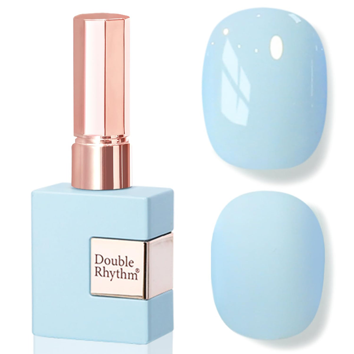 Double Rhythm Gel Nail Polish 15ml pale blue front view