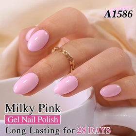 Double Rhythm Gel Nail Polish 15ml Pale Pink bottle side view