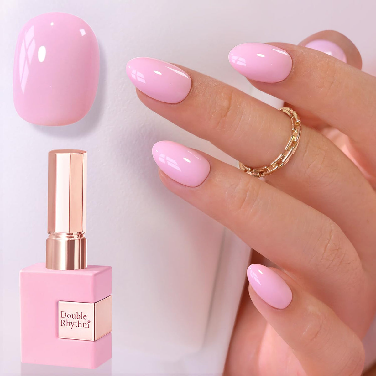Double Rhythm Gel Nail Polish 15ml Pale Pink front view