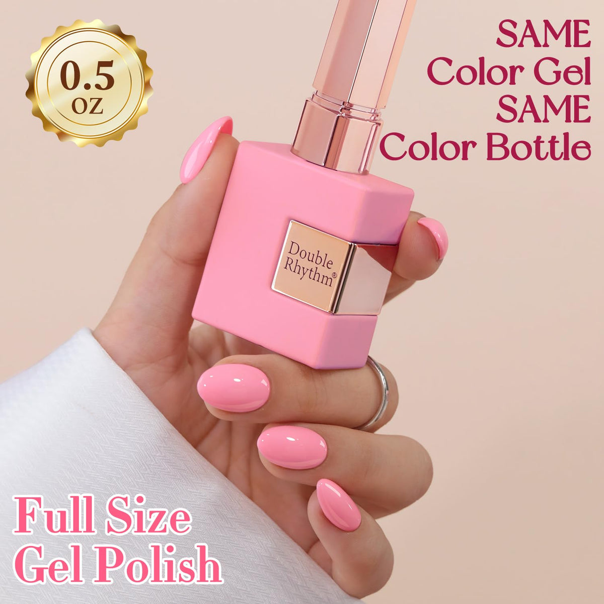 Double Rhythm Gel Nail Polish 15ml Peach Pink packaging