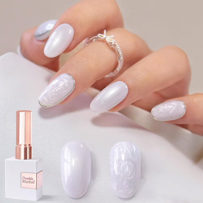 Double Rhythm Gel Nail Polish 15ML Pearl White front view