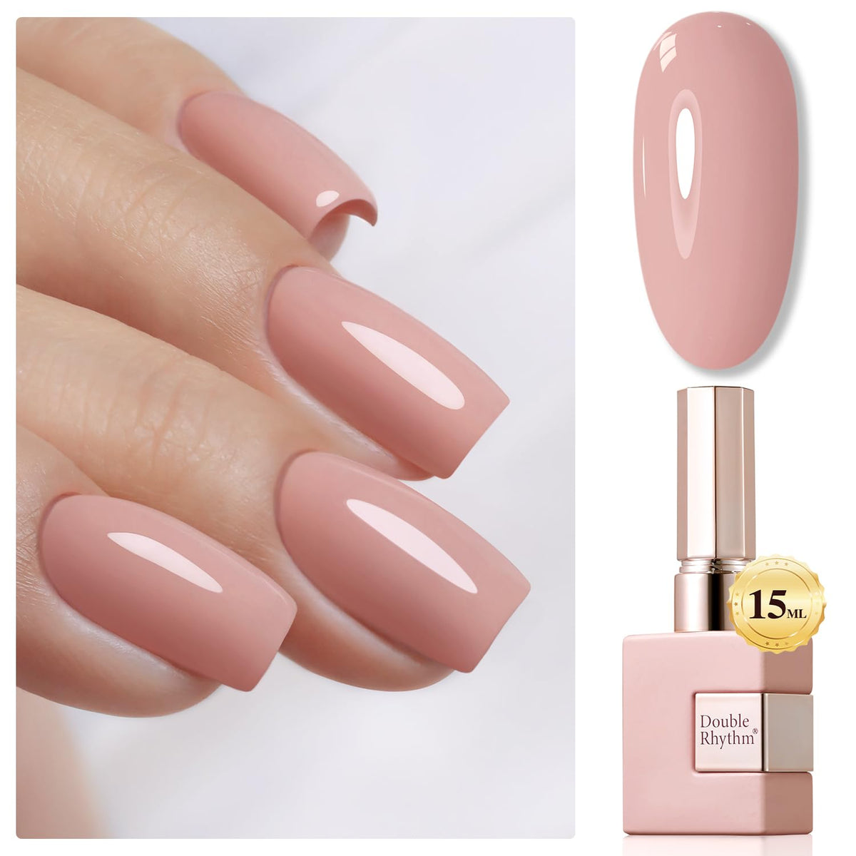Double Rhythm Gel Nail Polish 15ML Pure Sheer Pink front view