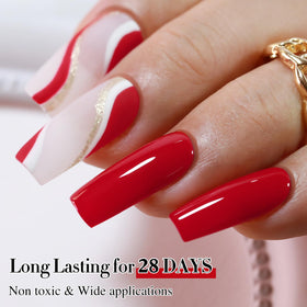 Double Rhythm Gel Nail Polish 15ML Red-A1399 in a manicure set