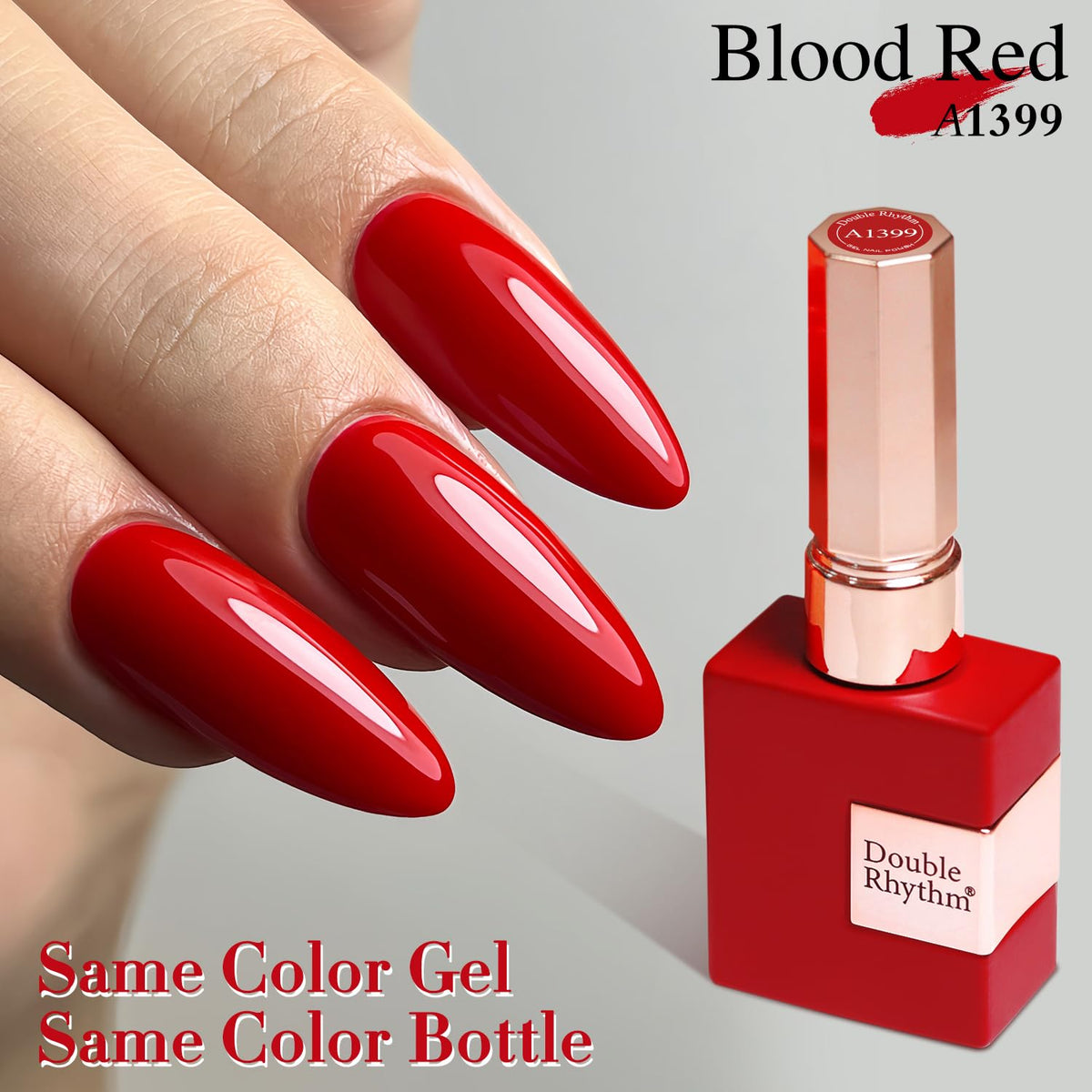 Double Rhythm Gel Nail Polish 15ML Red-A1399 with UV lamp
