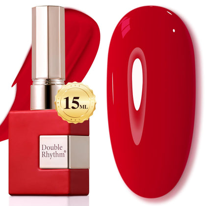 Double Rhythm Gel Nail Polish 15ML Red Coral A1451 front view