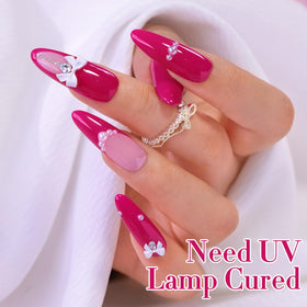 Double Rhythm Gel Nail Polish 15ml Rose Pink with base and top coat