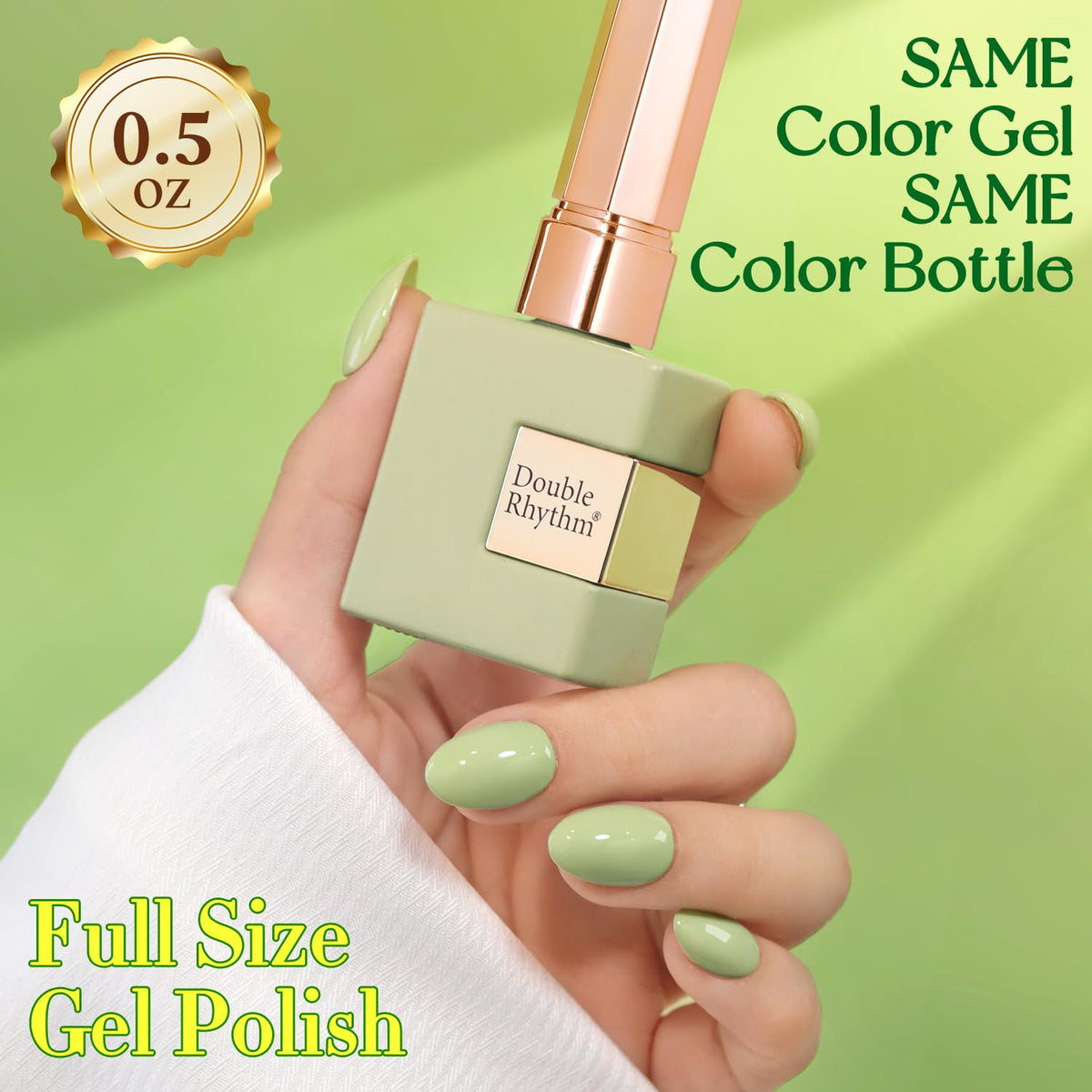 Double Rhythm Gel Nail Polish 15ML Stone Green with UV lamp