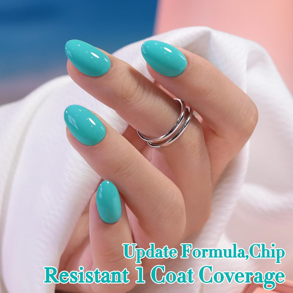 Double Rhythm Gel Nail Polish 15ml Teal-A1319 swatch on nail