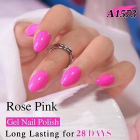 Double Rhythm Gel Nail Polish Bright Pink 15ml bottle side view