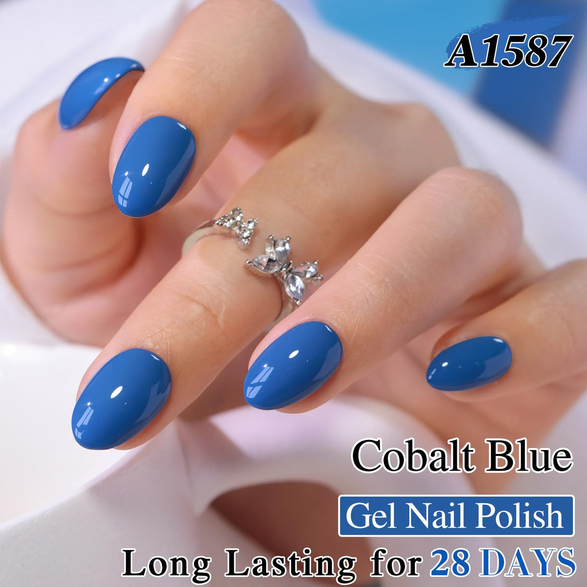 Double Rhythm Gel Nail Polish Dark Cobalt 15ml bottle close-up