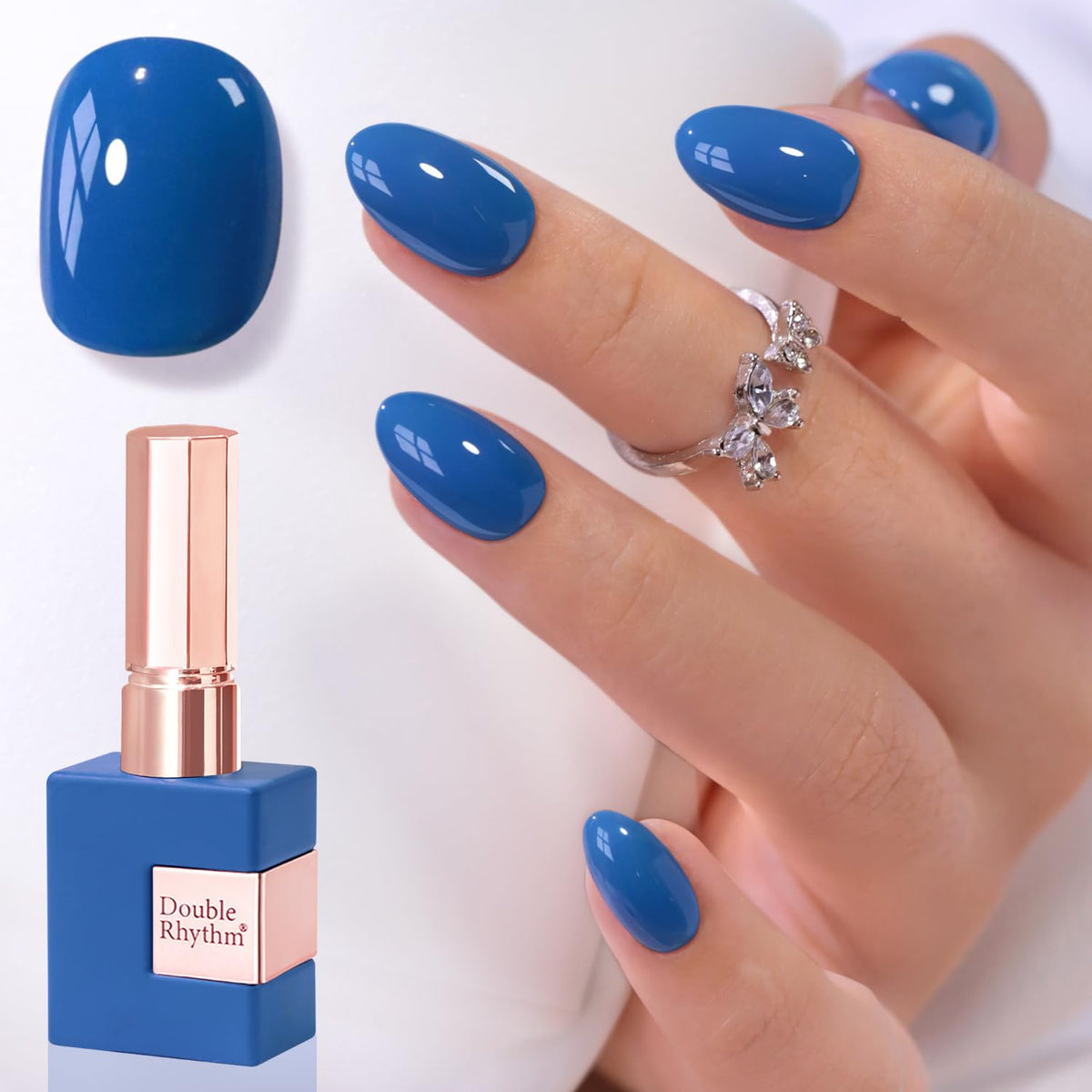 Double Rhythm Gel Nail Polish Dark Cobalt 15ml front view