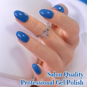 Double Rhythm Gel Nail Polish Dark Cobalt in a manicure set