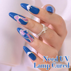 Double Rhythm Gel Nail Polish Dark Cobalt with UV lamp