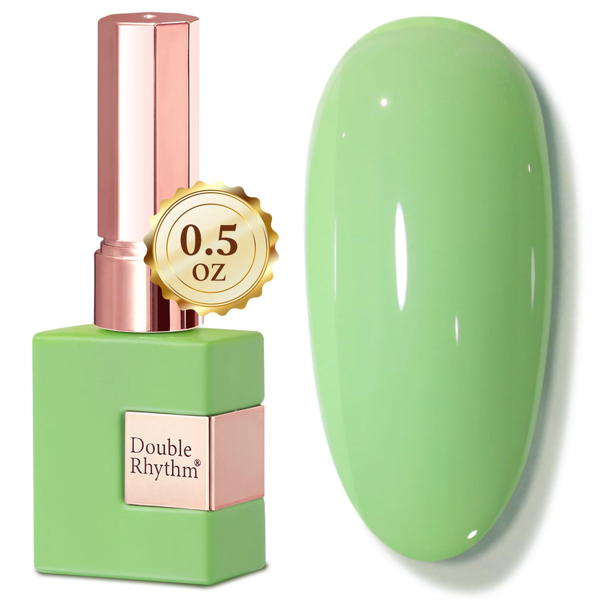 Double Rhythm Gel Nail Polish Electric Green 15ML front view