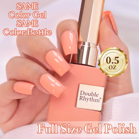 Double Rhythm Gel Nail Polish in a manicure setup with tools