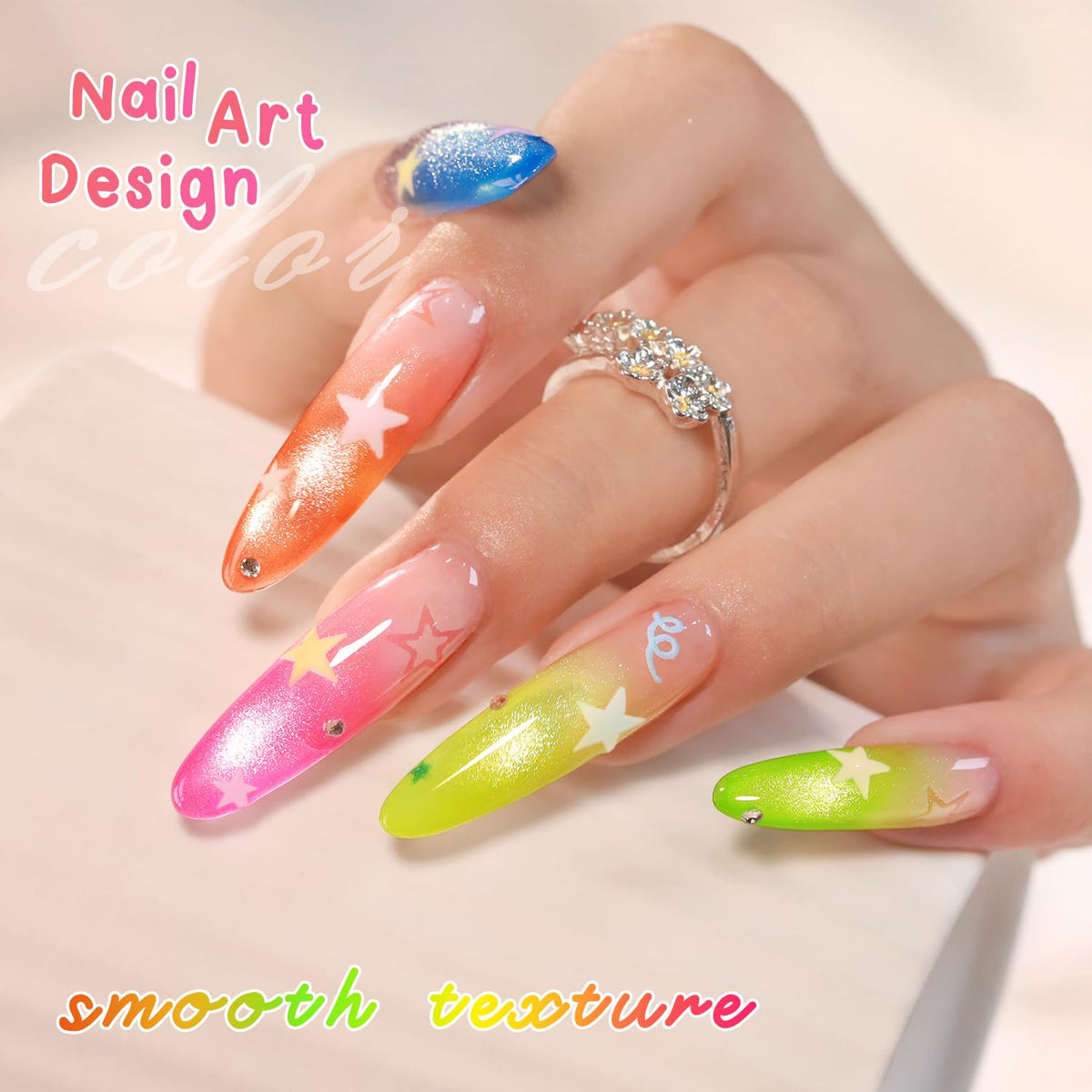 Double Rhythm Gel Nail Polish in neon green with application tools