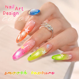Double Rhythm Gel Nail Polish in neon green with application tools