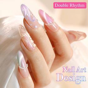 Double Rhythm Gel Nail Polish in use during a nail art session