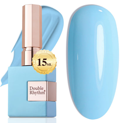 Double Rhythm Gel Nail Polish Light Blue 15ML front view