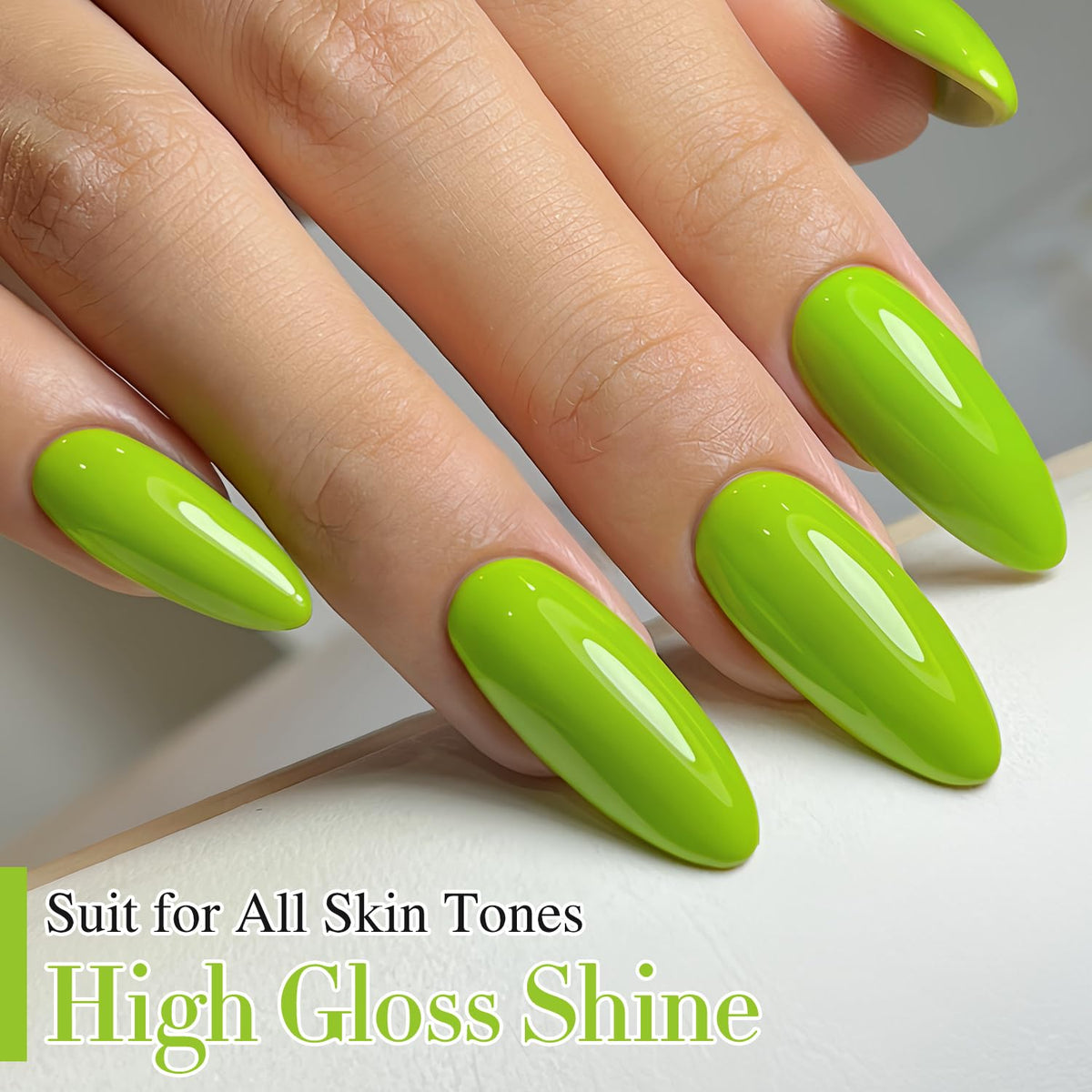 Double Rhythm Gel Nail Polish Light Green 15ML with base and top coat