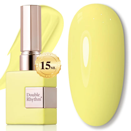 Double Rhythm Gel Nail Polish Light Yellow front view