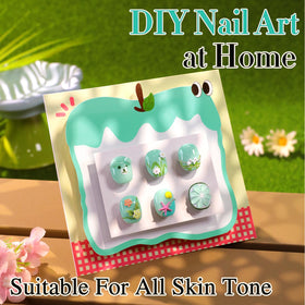 Double Rhythm Gel Nail Polish Mint Green Glow application process
