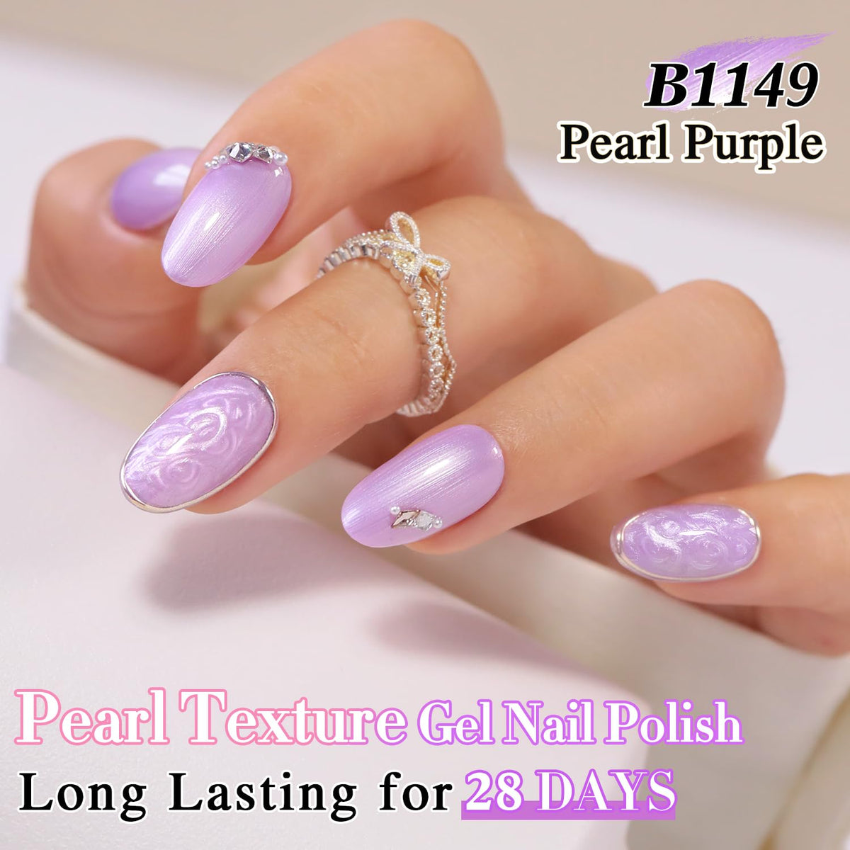 Double Rhythm Gel Nail Polish Pearl Purple bottle close-up