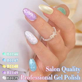 Double Rhythm Gel Nail Polish Pearl Purple swatch on nail