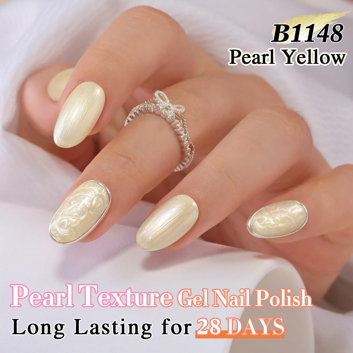 Double Rhythm Gel Nail Polish Pearl Yellow 15ML bottle with cap
