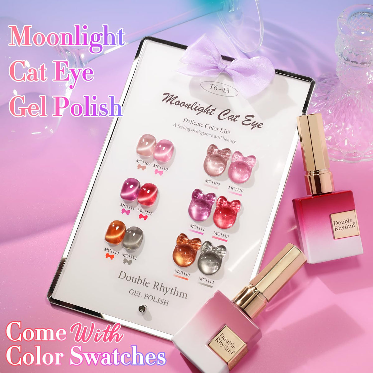 Double Rhythm Gel Nail Polish Set displayed with UV lamp