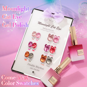 Double Rhythm Gel Nail Polish Set displayed with UV lamp