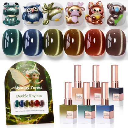 Double Rhythm Gel Nail Polish Set of 6 bottles front view