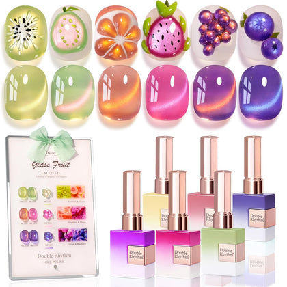 Double Rhythm Gel Nail Polish Set of 6 bottles front view