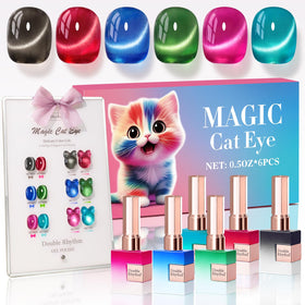 Double Rhythm Gel Nail Polish Set of 6 bottles in assorted shimmer colours
