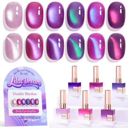 Double Rhythm Gel Nail Polish Set of 6 bottles in various colours