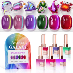 Double Rhythm Gel Nail Polish Set of 6 in assorted colours