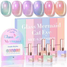 Double Rhythm Gel Nail Polish Set of 6 in Mermaid Pink Rose packaging